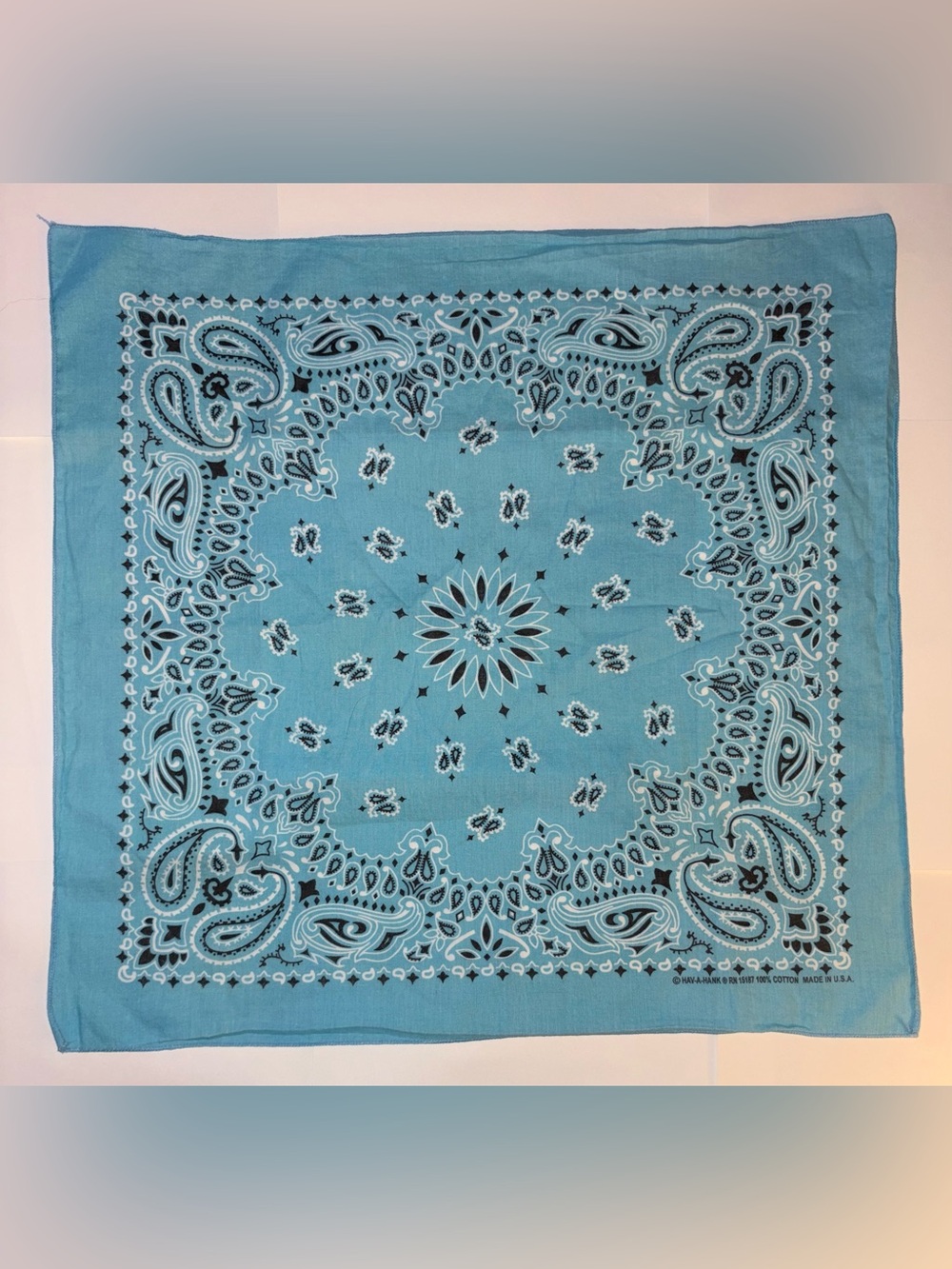 Hav-A-Hank Classic Light Blue Paisley Bandana